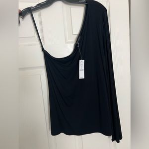 WHBM Black One Shoulder Top